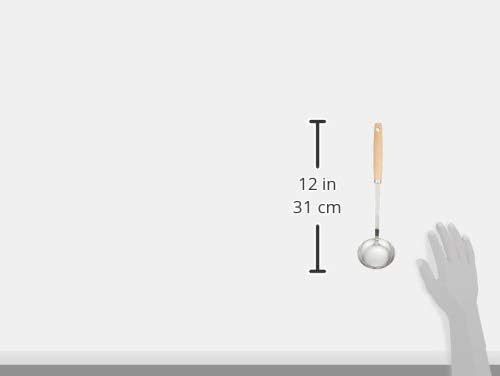Endoshoji BOL6403 Professional Olive Ladle, Small, Stainless Steel, Natural Wood, Made in Japan