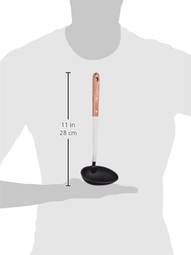 Frost Bird Seisakusho Pakka Wood Nylon Ladle, Large, Stainless Steel, Wooden Pattern, Made in Japan
