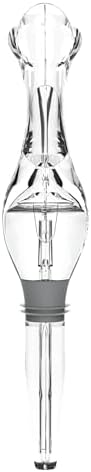 HOST TILT Wine Aerator Pour Spout, Wine Bottle Spout Pourer, Wine Pourer Aerator with Stand, Silicone and Plastic, Gray Set of 1