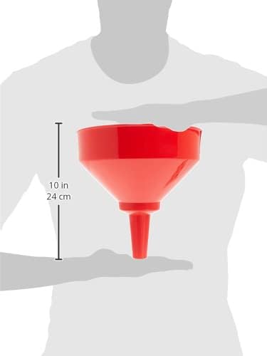 King Kooker 8" Plastic Cooking Oil Funnel with Attached Reusable Stainless Steel Mesh Filter, Multi