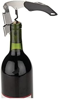 True Sommelier Waiters Corkscrew Wine Opener, Stainless Steel with Built-in Bottle Opener and Sharp Foil Cutter for Bartenders, Home Bar, Kitchen, Travel, Gifts for Wine Lovers, Set of 1, Black