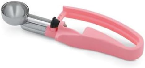 Vollrath 47402 Size 60 Universal Squeeze Disher | Food Portioning Serving Scoop with 6-3/8" Long Ergonomic Pink Handle for Restaurant Cafeteria | .55 oz Capacity | 1-3/8" Bowl, Stainless Steel, NSF