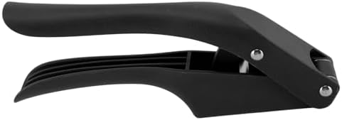 Garlic Press, Multipurpose Garlic Mincer Tool Efficient Easy To Squeeze Ergonomic Handle 2 in 1 for Kitchen (Black)