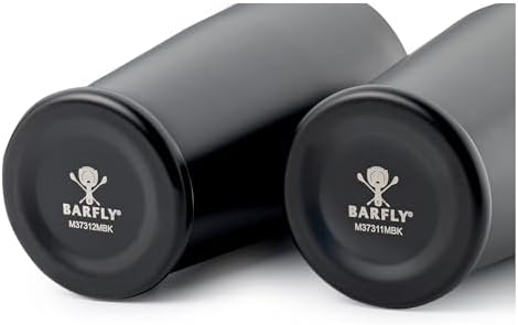 Barfly Cocktail Shaker Set with Weighted Bottom, Deluxe 18 and 28 oz, Matte Black