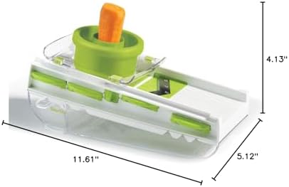 Starfrit Easy Mandoline Slicer & Dicer, 5 Blades, Catch Base, White