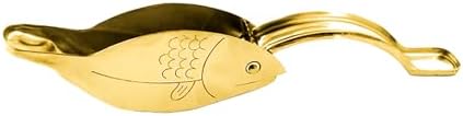 Fish Shape Lemon Squeezer, Stainless Steel Manual Lemon Juicer, Portable Lime Citrus, Heavy Duty Manual Squeeze Hand Press Juice for Cocktails Drinks Cooking (Gold)