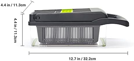 Vegetable Chopper Peeler Food Chopper Salad Chopper Vegetable Cutter Vegetable Spiralizer Vegetable Slicer Onion Chopper with Container by KAUKKO (09-Black)