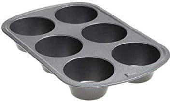 GoodCook Everyday Nonstick Steel Jumbo Texas Muffin Pan, 6-cup, Gray (Pack of 12)