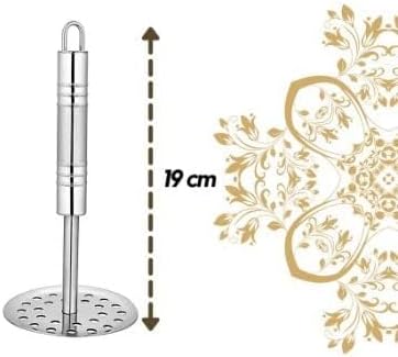 Stainless Steel Potato mashers Whisker, Hand Tool Stainless Steel Mini Kitchen Whisk with Pav Bhaji Masher Best Kitchen Tool Combo for Your Home (Whisk 25CM and Masher 20CM)