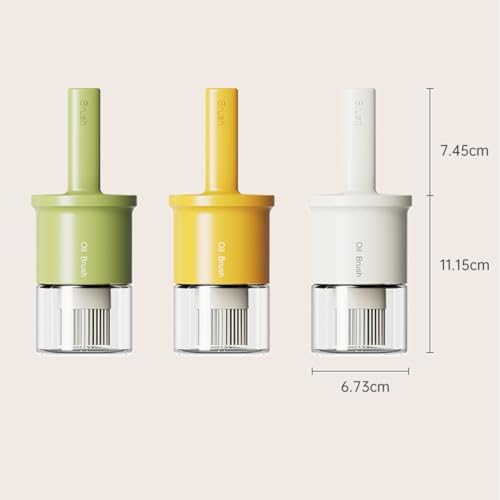 Glass Oil Dispenser with Heat Resistant Brush,Oil Dispenser Bottle with Silicone Pastry Brush for Kitchen,Cooking Vinegar and Sauce BBQ Grill Frying (Oil Dispenser-Green)