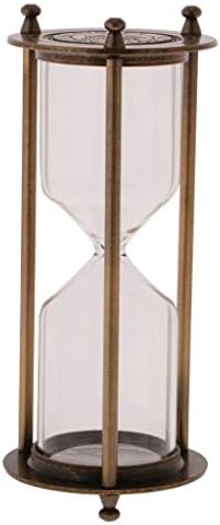 Retro Metal Sandglass Empty Hourglass Sand Timer Without Sand for Home Office Decoration (Bronze - S)