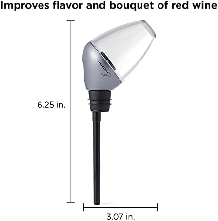 Rabbit Wine Aerator and Pourer, 7-Inch, Silver/Black/Clear