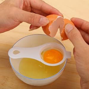 Utoolmart Egg Yolk Separate Spoon, Egg White Separator, Quick and Easily Plastic Egg White Separator Kitchen Cooking Baking Tool 10Pcs