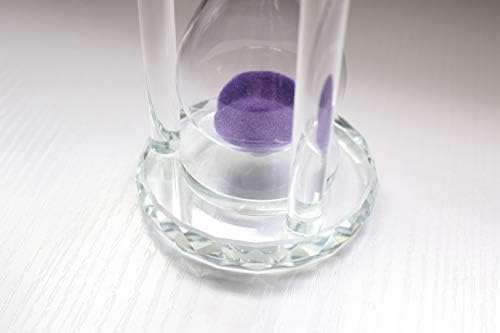 60 Minutes Hourglass Timer,Crystal Sand Timer Diamond Carving Surface,Good for Kitchen Office Desk Coffee Table Book Shelf Cabinet Decor Christmas Birthday Present Gift Box Package,(Purple)