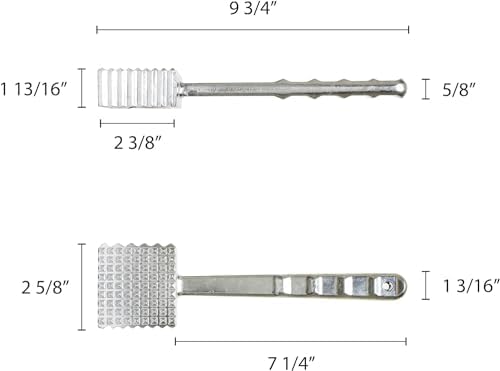 TrueCraftware- 9-3/4" Meat Tenderizer Aluminum Head and Handle- Meat Tenderizer Hammer Dual-side Mallet for Kitchen Heavy Duty Pounder For Tenderizing Steak Beef Chicken and Fish