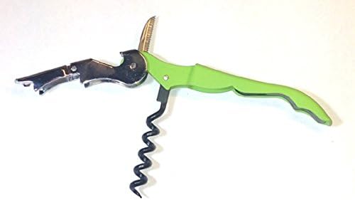 Soft Velvet Touch Waiters Double Hinge Corkscrew Wine Key Bottle Opener (Lime green)