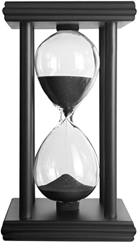 hourglas Sand Timer 30/60 Minutes Desktop Decorations Reloj de Arena ampulheta Sandglass (Black Sand,5.5 * 3.2 * 3.2inch,30min)