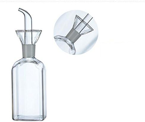 ELETON Square Olive Oil Dispenser Oil Bottle Glass Dispensing Bottles for Kitchen - Olive Oil Glass Dispenser to Control Cooking Vegetable Oil and Vinegar (8 oz)