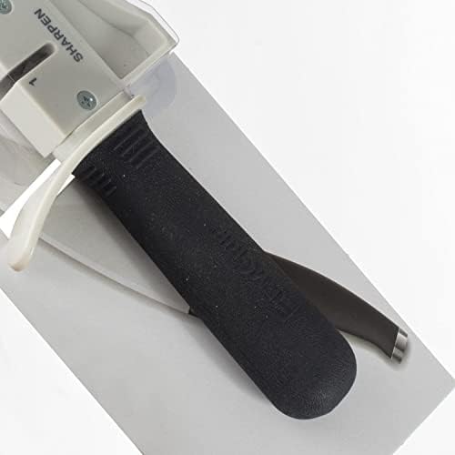 TableCraft E5698 Knife Sharpener, Manual 2-Stage Twice-Sharp System with Sharpening and Honing Slots, Ergonomic Firm Grip Handle, Handheld Design, Black, 1 Count