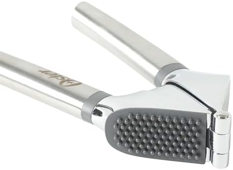 Oster Chadswyck 7.7” Garlic Press, Stainless Steel Garlic Mincer & Crusher, Easy Squeeze, Dishwasher Safe