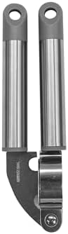 Fackelmann Mode Garlic Press, Garlic Crusher, with Hanging Loop, Stainless Steel, 20x5.5x3cm, Grey & Silver