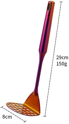Potato Masher ,Stainless Steel Potato Ricer Press,Ergonomic Horizontal Handle &Multi-Function for Smooth Creamy Mashed Potato,Fruits,Vegetables Baby Food (large, magical red)