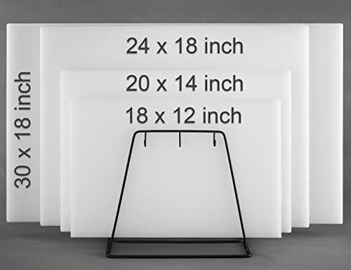 CURTA 2 Pack Cutting Boards for Kitchen, 20" x 14" x 0.5" White Coded Plastic Commercial Chopping Board with Anti Slip Surface Dishwasher Safe