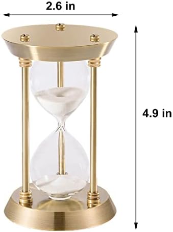 Vintage Sand Timer 3 Minute Hourglass, Small Sand Clock, Antique Brass Sand Watch 3 Min,Antiguo Reloj De Arena 3 Minuto,Metal Unique Sandglass for Gifts Games Kitchen Home Office Decoration