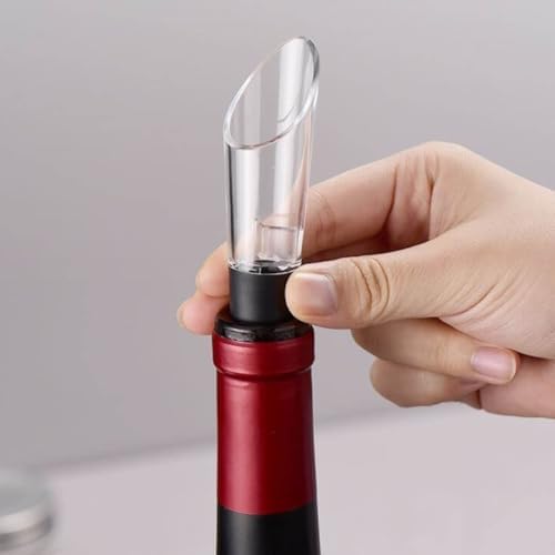PARENCE. - Set of 2 Universal Bottle Pourers - Integrated Wine Aerator - Anti Drip Pouring Cap - Wine, Oil, Water - 9.5cm - Pack of 2