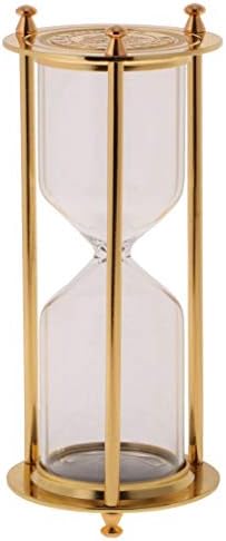 Retro Metal Sandglass Empty Hourglass Sand Timer Without Sand for Home Office Decoration (Gold - S)