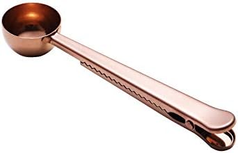 10 PCS Coffee Scoop with Clip,2 in 1 Stainless Steel 1 tbsp Ground Measuring Spoon with Bag Clip for Coffee Tea/Pet Food/Protein Powder