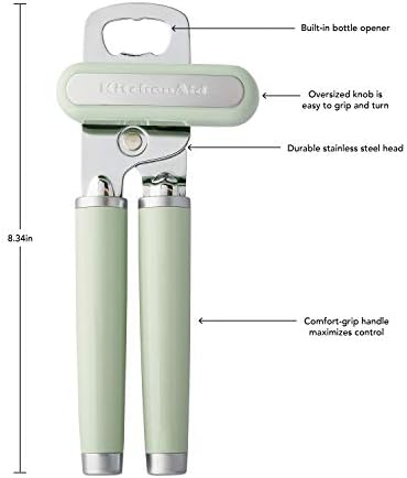 KitchenAid Gourmet Meat Tenderizer, One Size, Black & Classic Multifunction Can Opener/Bottle Opener, 8.34-Inch, Pistachio