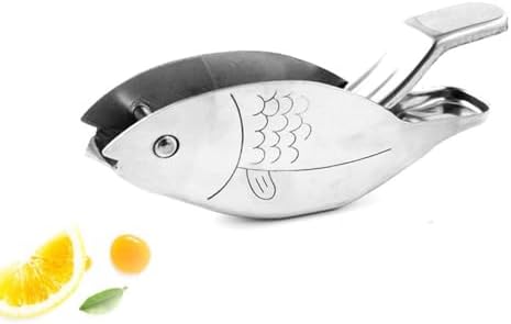 304 Stainless Steel Lemon Juicer Squeezer with Fish Shape Design for Kitchen and Home Use Manual Hand Press Citrus Extractor for Oranges and Limes Easy to Clean and Portable(4pcs)
