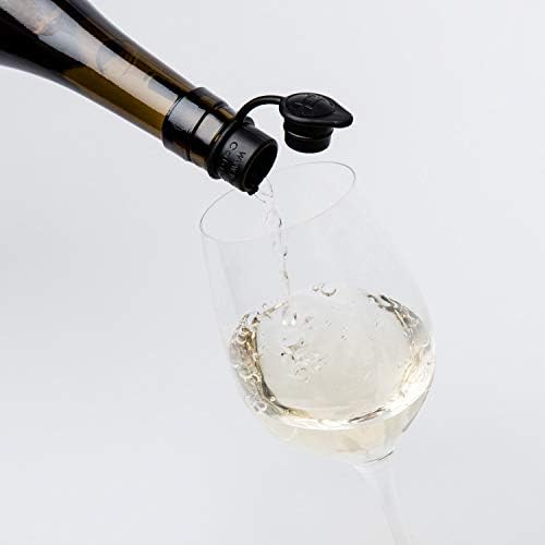 Haley's Corker 30066 5-in-1 Wine Aerator, Stopper, Pourer, Filter and Re-Corker, 6 Pack, Standard, Black