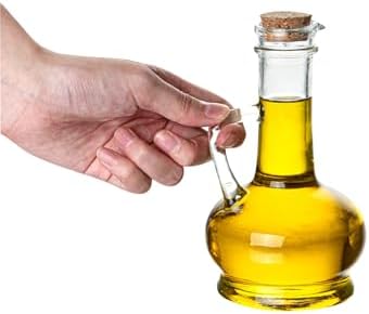 Restaurantware-RW Base 8-Ounce Olive Oil Dispenser, 1 Kitchen Oil Dispenser Bottle - With Cork Lid, Non-Leaking, Clear Glass Pourer, For Cooking Or Salad Dressings