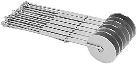Mxzzand 7 Wheel Pastry Cutter Pizza Cutter, Pizza Wheel Dough Divider Adjustable Arm Stainless Steel Pasta Cutting Wheel for Brownie, Noodle Cutter, Pie Lettuce(Seven round pizza)