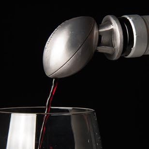 Stainless Steel Football Wine Aerator Pourer - Deluxe Decanter Spout for Robust Red and White Wine - Pour Amore Bottle Pourer/Stopper & Air Diffuser by Chris's Stuff