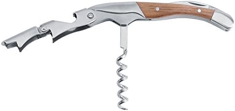 Waiter's Corkscrew Wine Opener, 3 in 1 Wooden Handle Wine Key with Foil Cutter and Bottle Opener, Professional Manual Wine Bottle Opener for Bartenders and Restaurant Servers
