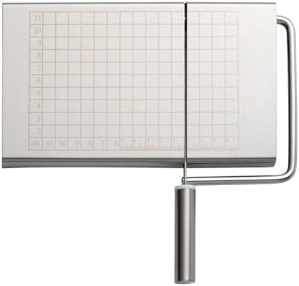 Stainless Steel Cheese Slicer with Measuring Grid – Multipurpose Butter & Sausage Cutter, Sharp Wire Blade for Block Cheese, Easy Clean Kitchen Gadget