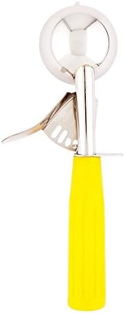 Restaurantware Met Lux 2 Ounce Portion Scoop 1 Trigger Release Cookie Scoop - With Yellow Handle Stainless Steel Disher For Portion Control Scoop Cookie Dough Cupcake Batter Or Ice Cream