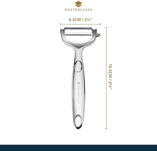 MasterClass KitchenCraft KCMCYP Heavy Duty Y-Shaped Swivel Potato Peeler, Silver