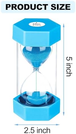 Colorful Sand Clock 3 Minute,Small Blue Sand Watch 3 Min,Plastic Hour Glass Sandglass for Kids, Games, Classroom, Kitchen, Decor