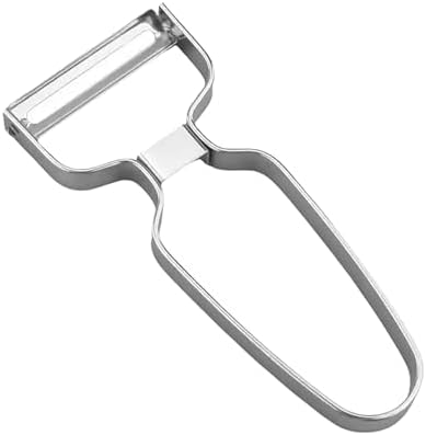Multipurpose Compact Kitchen Mandoline Vegetable Slicer, Cutter, Cabbage Shredder, Cheese Shredder, with Container. Includes a Cut Resistant Glove & Super Sharp Potato Peeler. Stainless Steel Surface.