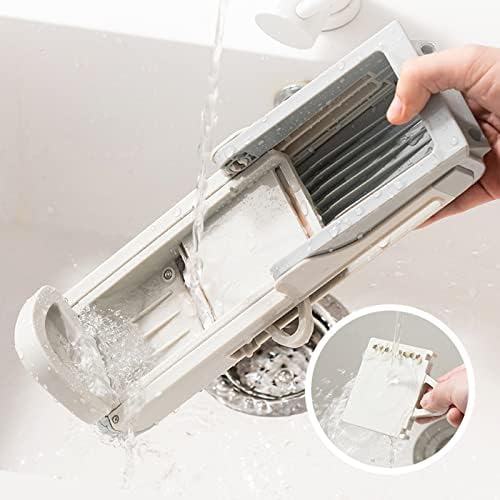 Safe Mandoline Slicer, Food Chopper Mandolin Slicer Cooking Tools, Vegetable Cutter, Stainless Steel Grater, Adjustable Julienne Slicer Kitchen Gadgets for Tomato Onion Potato Cheeses Fruit Chip