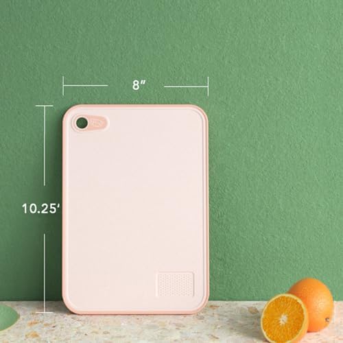 Cutting Board for Kitchen,Wheat Straw Cutting Board,Easy Grip Handle, Thick Chopping Board, Cutting Tool Kitchen Cook Supplies,Strap Hole Easy Hanging,Dishwasher Safe, Green, Pink, Set of 2