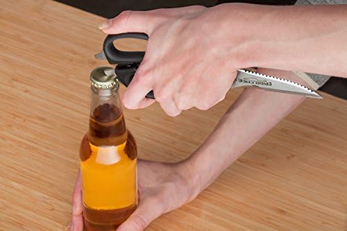 Ergo Chef All-Purpose Come-Apart Kitchen Shears for Poultry, Fish, Vegetables, Herb Stripper, Bottle Opener w/ Magnet Holder (Black)