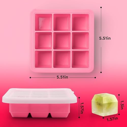 Small Ice Cube Trays for Freezer, Silicone Ice Cube Tray with Lid