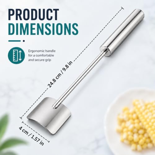 Stainless Steel Corn Peeler Tool, Long Handle Kernel Stripper