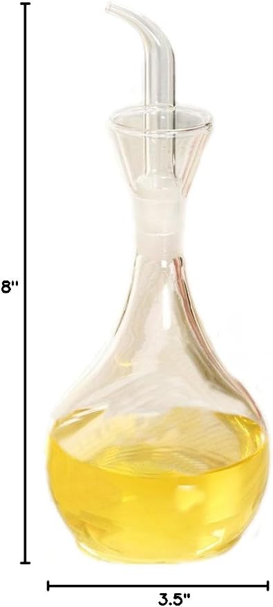 ELETON Planet Pear 14 oz Glass No Drip Oil Dispenser for Kitchen and BBQ | Clear Borosilicate Glass