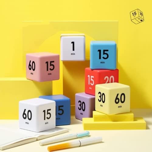 Feilifan Cube Timer, Productivity Flip Timer, Countdown 15-20-30-60 Minute